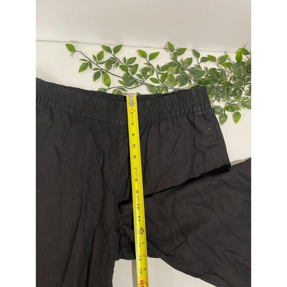 Old Navy Black High-Rise Wide-Leg Comfort Waistband Linen-Blend Pants Petite L - Picture 11 of 13
